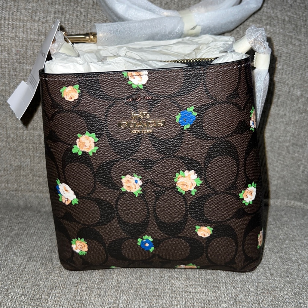 Authentic Signature Mini Rose Coach Bucket Bag